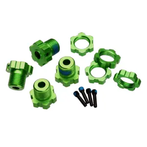 Traxxas Green-anodized Aluminium 17mm splined wheel hubs and hex nuts