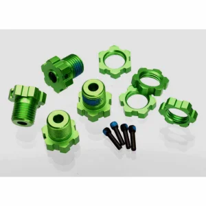 Traxxas Green-anodized Aluminium 17mm splined wheel hubs and hex nuts