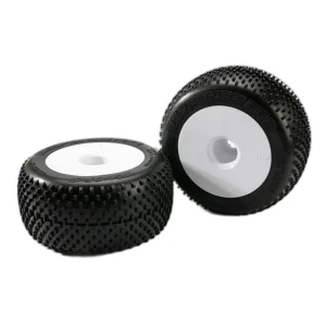 Traxxas Response Pro Tyres - Pre Glued On 3.8 White Dish Wheels - 17mm Traxxas Splined Fitting - Pair