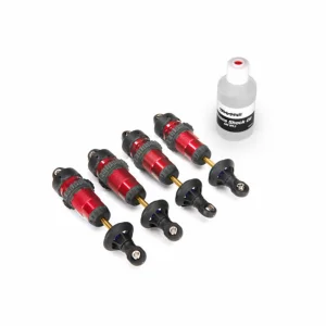 Traxxas Red-anodized Aluminium GTR Shocks (fully assembled w/o springs) (4)