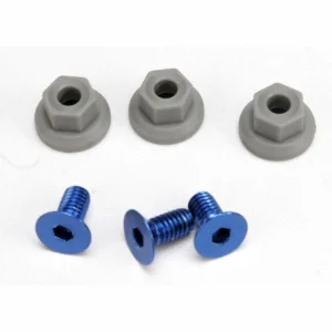 Traxxas Wing mounting hardware (4x8mmCCS (Aluminium)(3)/ 4x7mm flanged NL (3)