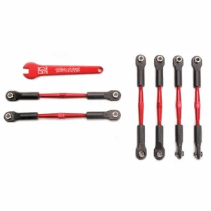 Traxxas Complete set of red-anodized Aluminium turnbuckles and red-anodized Aluminium 5mm wrench (includes:camber links 58mm (4)/ front toe links 61mm (2) (assembled with rod ends and hollow balls)