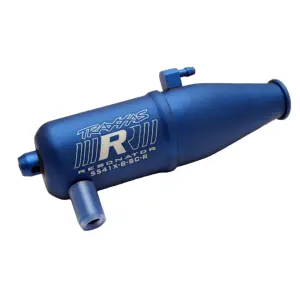 Traxxas Tuned pipe Resonator R.O.A.R. legal blue-anodized (Aluminium single chamber) (fits Jato N. Rustler N. 4-Tec with TRX Racing Engines)