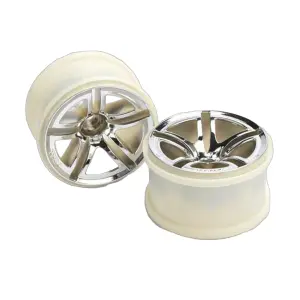 Traxxas Twin-Spoke 2.8 Wheels (chrome) (nitro rear/ electric front) (2)