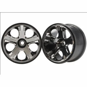 Traxxas All Star Black Chrome Wheels - 2.8 Inch Diameter - Bearing Fit