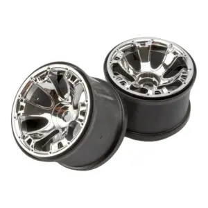 Traxxas Wheels Geode 3.8 (chrome) (2) (use with 17mm splined wheel hubs nuts part 5353X beadlock-style sidewall protectors part 5665 5666 5667)