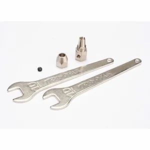 Traxxas Motor coupler collet style/ GS 4x3 SS (with threadlock) (1)/ wrench 10mm (2)