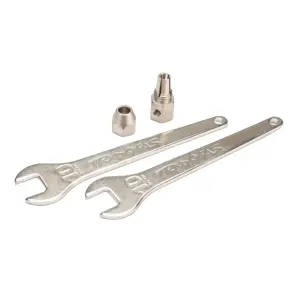 Traxxas Motor coupler collet style/ GS 4x3 SS (with threadlock) (1)/ wrench 10mm (2)
