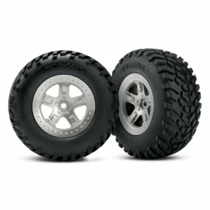 Traxxas SCT Short Course Tyres on SCT Chrome/Chrome Wheels - 12mm Hex (2)