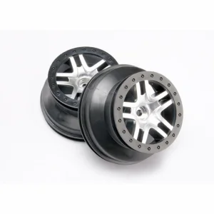 Traxxas Short Course Chrome SS Wheels - Black Beadlock - 12mm Hex (2) (2WD Front)