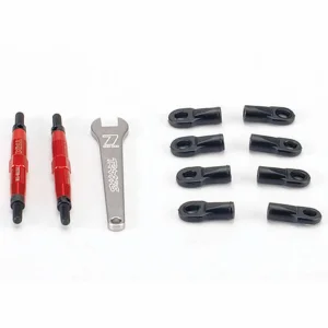 Traxxas 7075-T6 Red-anodized Aluminium TUBES Toe links Slayer (74mm fits front or rear) (2)/ rod ends rear (4)/ rod ends front (4)/ wrench (1)