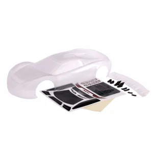 Traxxas Body, XO-1 (clear, requires painting) / wing/ wing washers (left + right)/ wing mounts (2)/ washers (2)/ 4x10mm BCS (4)/ 4x12mm BCS (4)/ decals