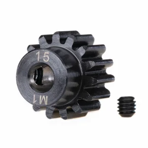 Traxxas Hardened Machined Pinion Gear - 15T - 1 Mod Pitch - 5mm Bore (Compatible With Steel Spurs)
