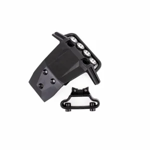 Traxxas Bumper, front / bumper support (fits 4WD Rustler) (for LED light kit installation)