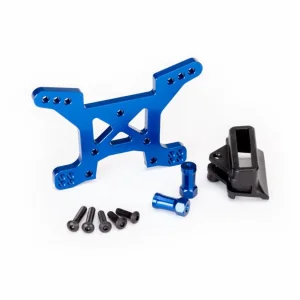 Traxxas Shock tower front 7075-T6 Aluminium (blue-anodized) (1)/ body mount bracket (1)