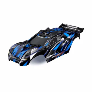 Traxxas Body, Rustler 4X4 Ultimate, blue (painted, decals applied) (assembled with front + rear body mounts and rear body support for clipless mounting)