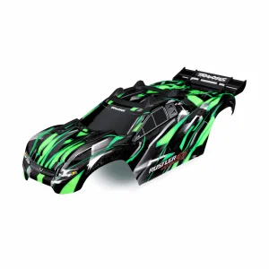 Traxxas Body, Rustler 4X4 Ultimate, green (painted, decals applied) (assembled with front + rear body mounts and rear body support for clipless mounting)