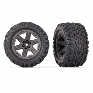 Traxxas Tyres + wheels, assembled, glued (2.8) (RXT gray wheels, Talon EXT Tyres, foam inserts) (4WD electric front/rear, 2WD electric front only) (2) (TSM rated)