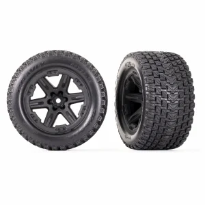 Traxxas Gravix 2.8 TSM Tyres Glued on RXT Black Wheels - 4WD FR/RR Or 2WD FR(2) ** CLEARANCE **
