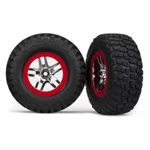 Traxxas BF Goodrich Short Course Tyres on SS Chrome/Red Wheels (2WD Front)
