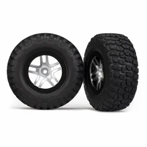 Traxxas BF Goodrich Short Course Tyres on SS Chrome/Black Wheels (2WD Front)