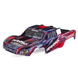 Traxxas Body, Slash 4X4, red (painted, decals applied) (assembled with front + rear body mount latches for clipless mounting)