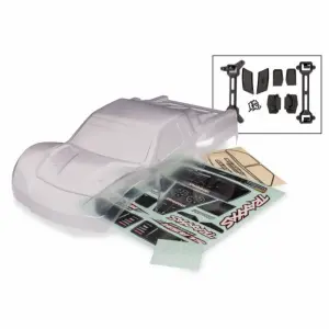Traxxas Body, Slash 2WD (also fits Slash VXL + Slash 4WD) (clear, requires painting)/ window masks/ decal sheet (requires 6953 latches and 6952 latch mounts for clipless mounting)