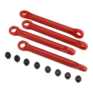 Traxxas Push rod (molded composite) (red) (4)/ hollow balls (8)