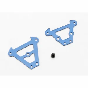 Traxxas Bulkhead tie bars front rear (blue-anodized Aluminium)/ 2.5x6 CS (1)