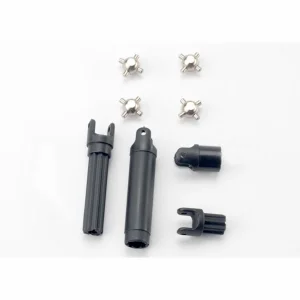 Traxxas Half shafts center front (1) center rear (1) (internal splined half shafts (2)/external splined half shaft) (2)/ metal u-joints (4) ** CLEARANCE **