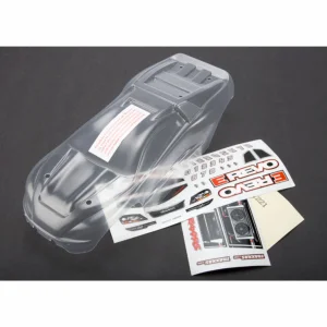 Traxxas Body 1:16 E-Revo (clear requires painting)/ grill and lights decal sheet