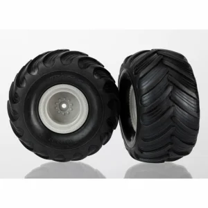Traxxas Tires wheels assembled (grey wheels (dual profile 1.5 outer and 2.2 inner) dual profile tires) (2)
