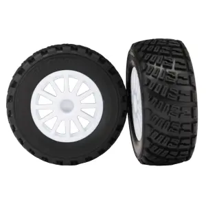 Traxxas Tires wheels assembled glued (White wheels BFGoodrich Rally gravel pattern tires foam inserts) (2) (TSM rated)