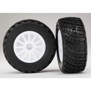 Traxxas Tires wheels assembled glued (White wheels BFGoodrich Rally gravel pattern S1 compound tires foam inserts) (2)