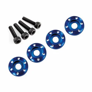 Wheel nut washer - machined Aluminium - blue / 3x12mm CS (4)