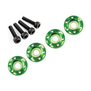 Wheel nut washer - machined Aluminium - green / 3x12mm CS (4)