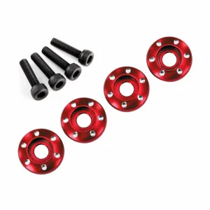 Wheel nut washer - machined Aluminium - red / 3x12mm CS (4)