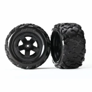 Traxxas Tires wheels assembled glued (Teton 5-spoke wheels Teton tires) (2)