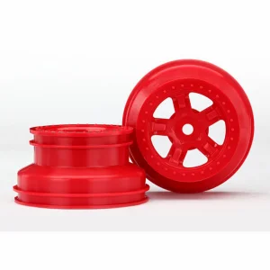 Traxxas Wheels SCT red beadlock style dual profile (1.8 inner 1.4 outer) (2)
