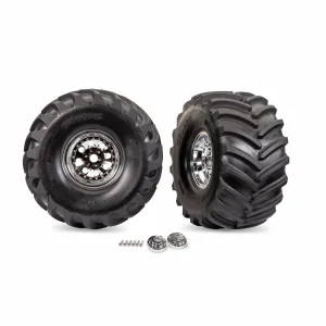 Traxxas Terra Groove Tyres Mounted on Chrome Wheels (2)