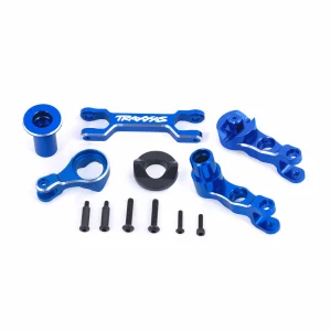 Traxxas Steering bellcranks (left + right)/ drag link (6061-T6 aluminium, blue-anodised) (fits X-MAXX)