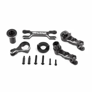 Traxxas Steering bellcranks (left + right)/ drag link (6061-T6 aluminium, gray-anodised) (fits X-MAXX)