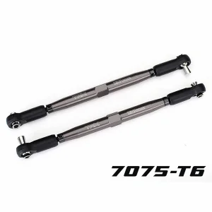 Traxxas Toe links, X-MAXX (Tubes gray-anodised, 7075-T6 aluminium, stronger than titanium) (157mm) (2)/ rod ends, assembled with steel hollow balls (4)/ aluminium wrench, 10mm (1)
