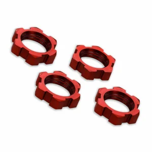 Traxxas X-MAXX Wheel nuts splined 17mm serrated (red-anodized) (4)