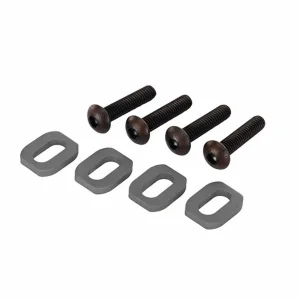 Traxxas Washers, motor mount, aluminium (gray-anodised) (4)/ 4x18mm BCS (4)