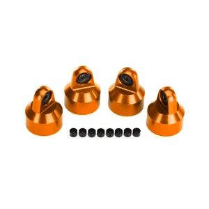 Traxxas Shock caps, aluminium (orange-anodised), GTX Shocks (4)/ spacers (8)