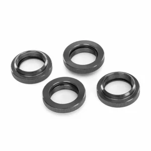 Traxxas Spring retainer (adjuster), gray-anodised aluminium, GTX Shocks (4) (assembled with o-ring)
