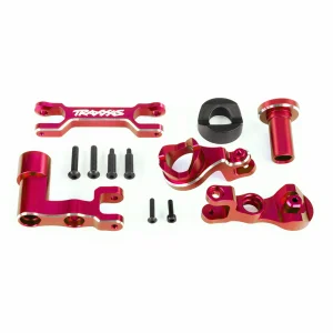 Traxxas Steering bellcranks (left + right)/ drag link (6061-T6 aluminium, red-anodised) (fits XRT)
