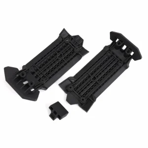 Traxxas Skid plate, front (1), rear (1)/ rubber impact cushion (1)