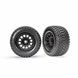 Traxxas Tyres + wheels, assembled, glued (XRT Race black wheels, Gravix Tyres, foam inserts) (left + right)